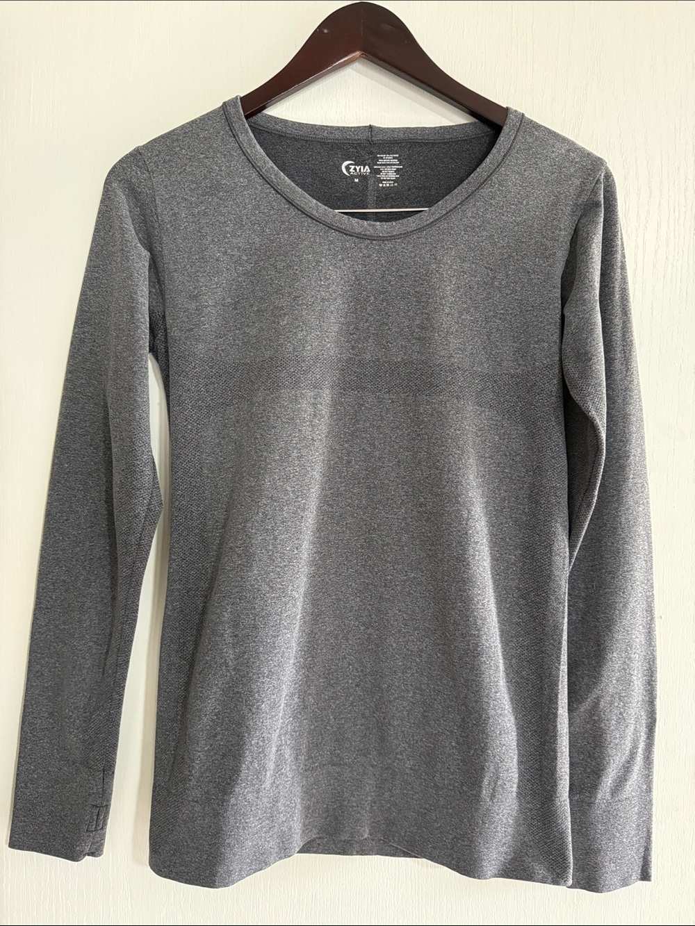 ZYIA Active Heather Gray Performance Crew